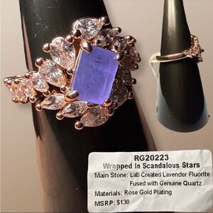 Bomb Party Wrapped In Scandalous Stars Lavender on Rose Gold Sz5